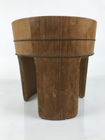 Japanese Handmade Natural Wood High Bucket Vtg Chozuoke Oke Legs Water BK57-OT - Wood-chidorivintage.com
