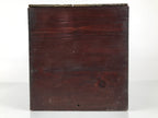 Antique Japanese Wooden Lacquerware Storage Box Inside 35x35x35cm Lid Brown X229-FB - Wooden Box-chidorivintage.com