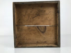 Antique Japanese Wooden Lacquerware Storage Box Inside 35x35x35cm Lid Brown X229-FB - Wooden Box-chidorivintage.com
