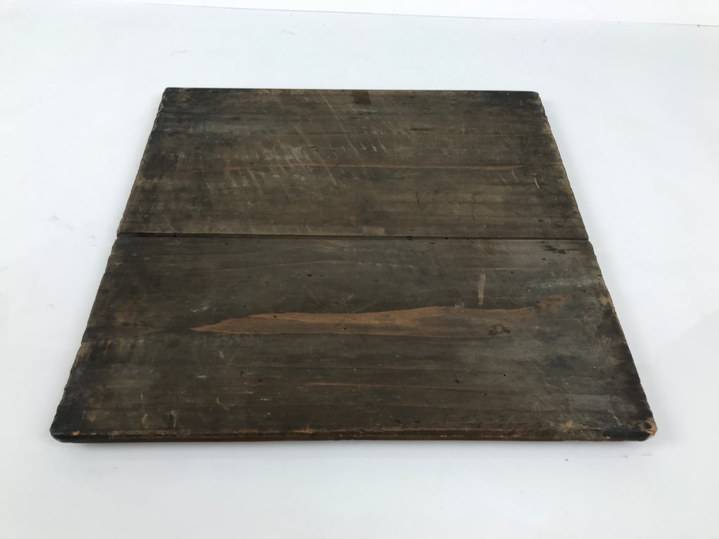 Antique Japanese Wooden Lacquerware Storage Box Inside 35x35x35cm Lid Brown X229-FB - Wooden Box-chidorivintage.com