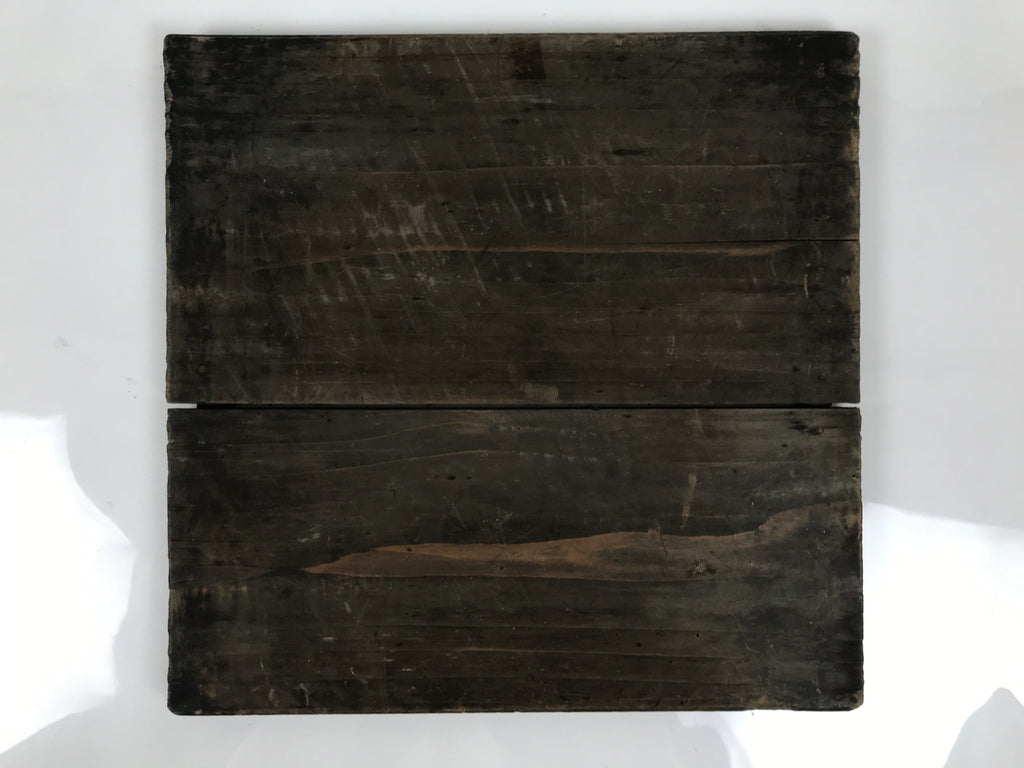 Antique Japanese Wooden Lacquerware Storage Box Inside 35x35x35cm Lid Brown X229-FB - Wooden Box-chidorivintage.com