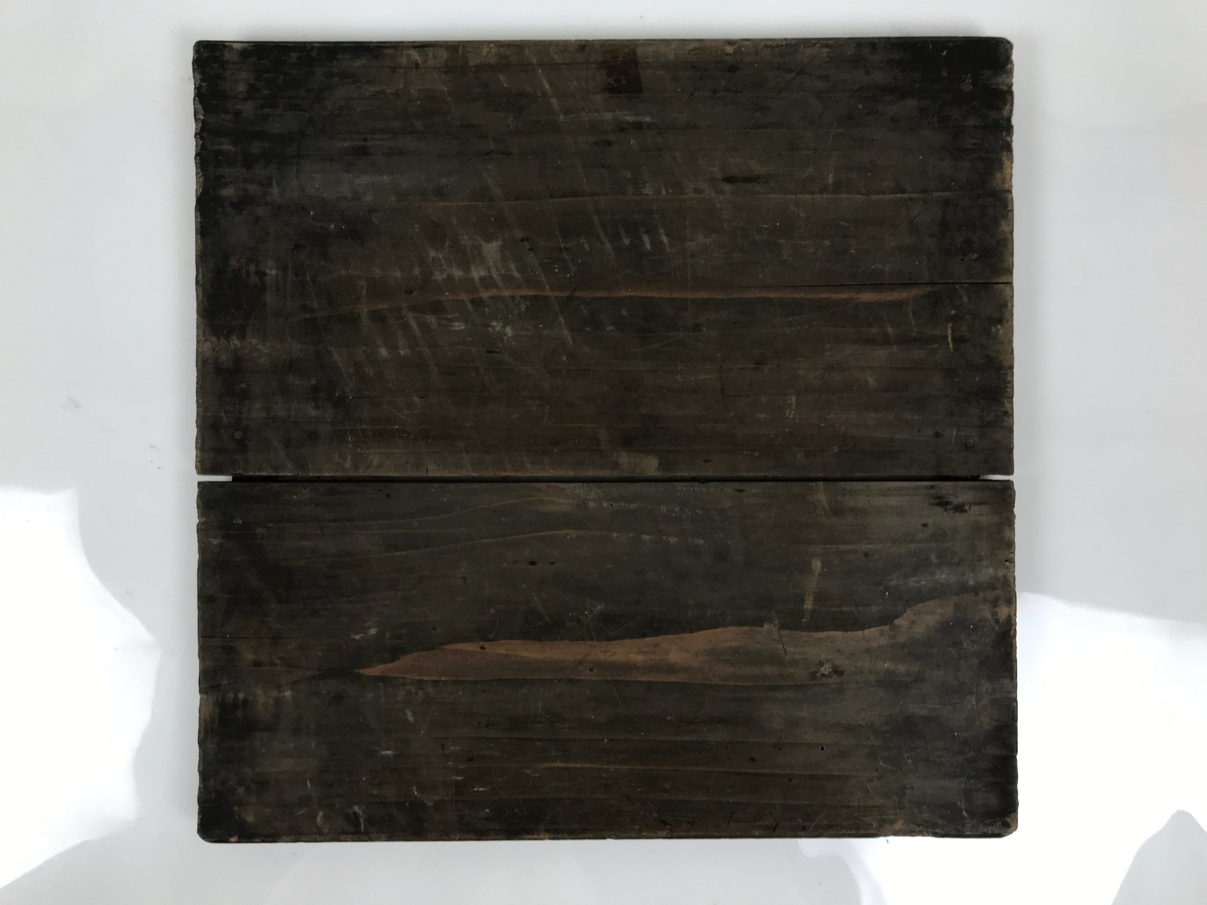 Antique Japanese Wooden Lacquerware Storage Box Inside 35x35x35cm Lid Brown X229-FB - Wooden Box-chidorivintage.com
