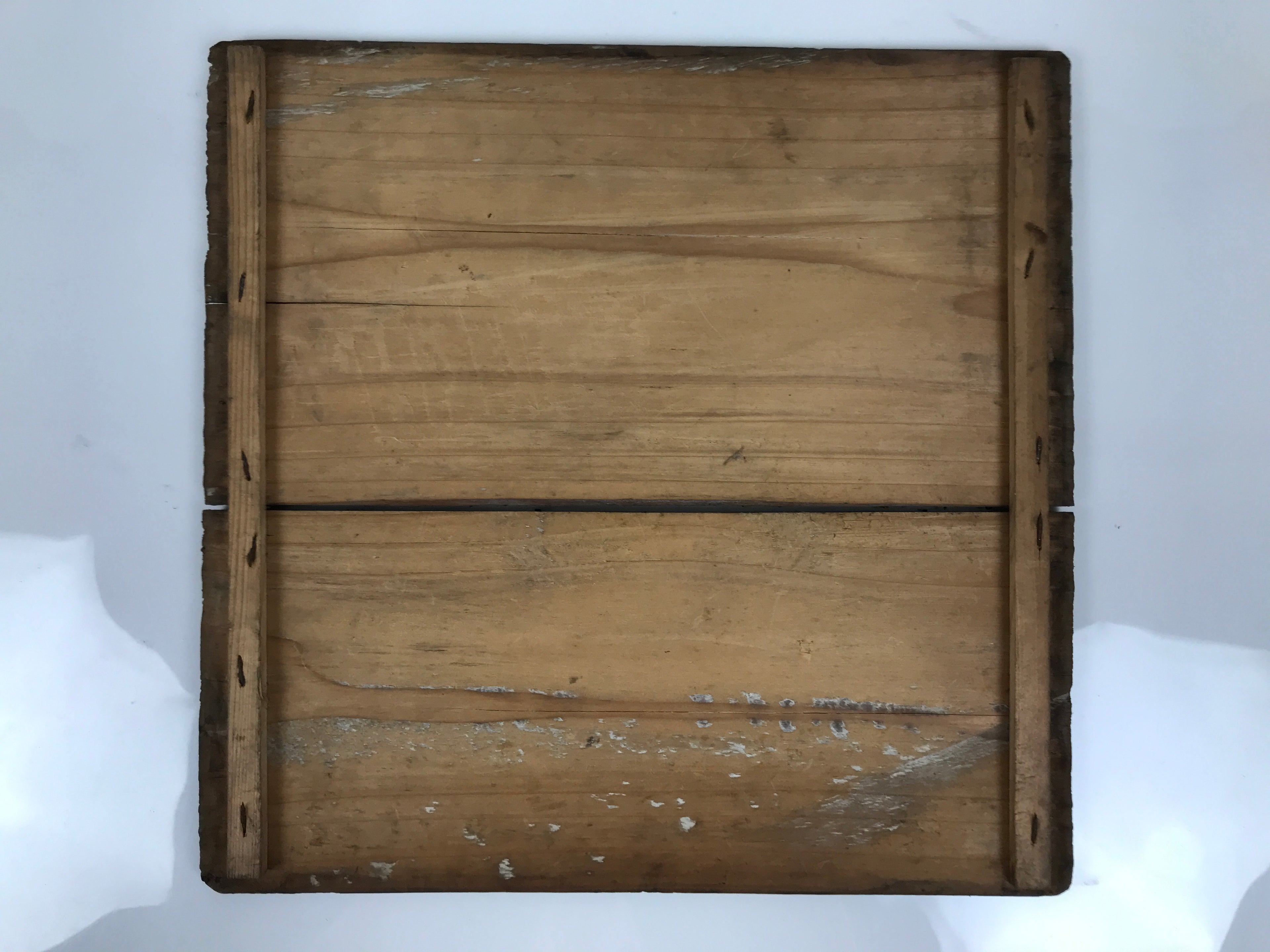 Antique Japanese Wooden Lacquerware Storage Box Inside 35x35x35cm Lid Brown X229-FB - Wooden Box-chidorivintage.com