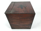 Antique Japanese Wooden Lacquerware Storage Box Inside 35x35x35cm Lid Brown X230-FB - Wooden Box-chidorivintage.com