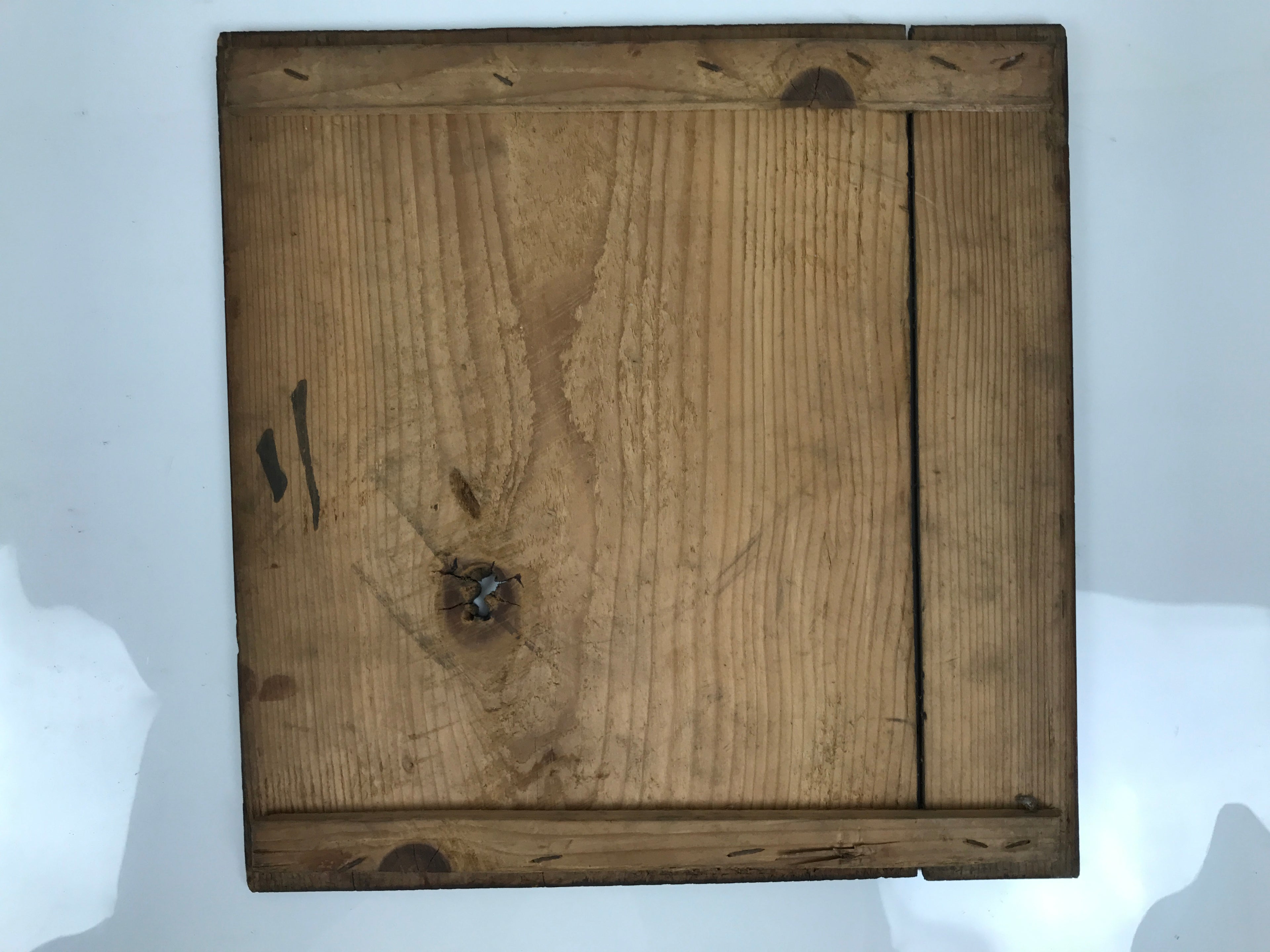 Antique Japanese Wooden Lacquerware Storage Box Inside 35x35x35cm Lid Brown X230-FB - Wooden Box-chidorivintage.com