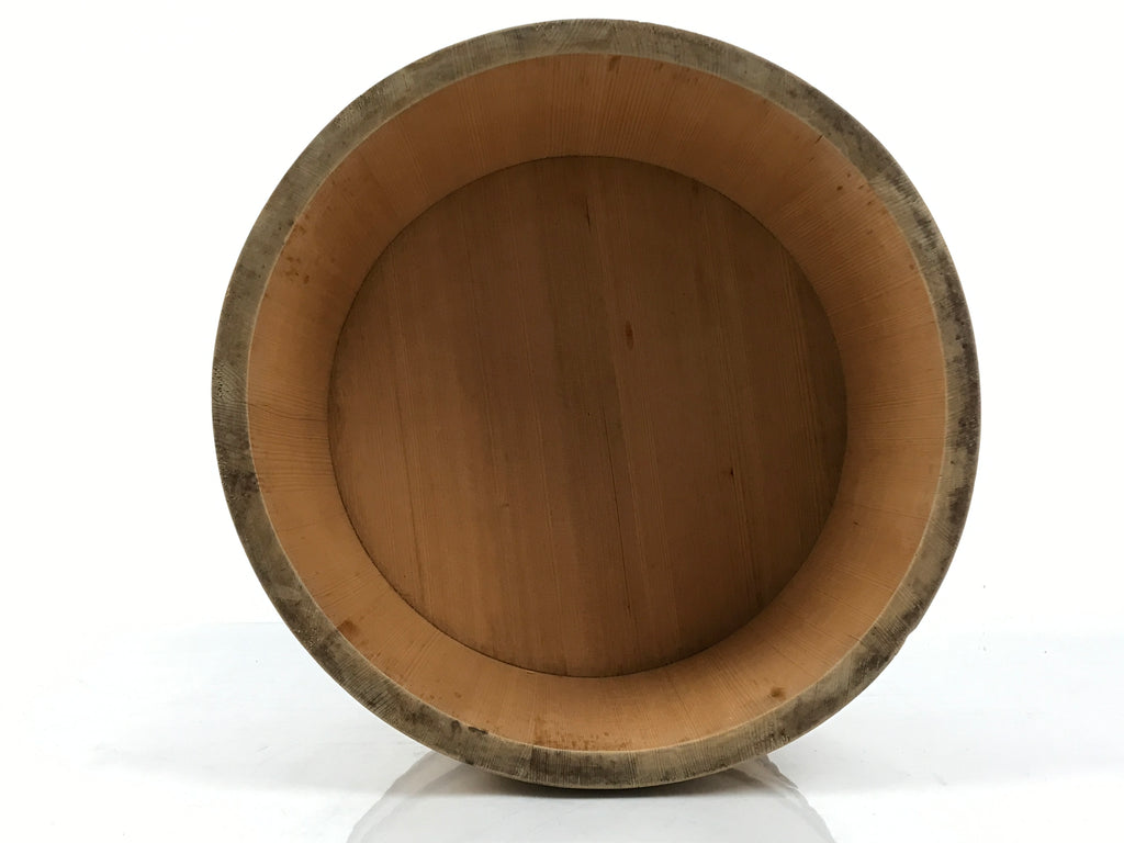 Japanese Large Handcrafted Lidded Wooden Oke Bucket Vtg Water Rice Storage BK59-OT - Wood-chidorivintage.com
