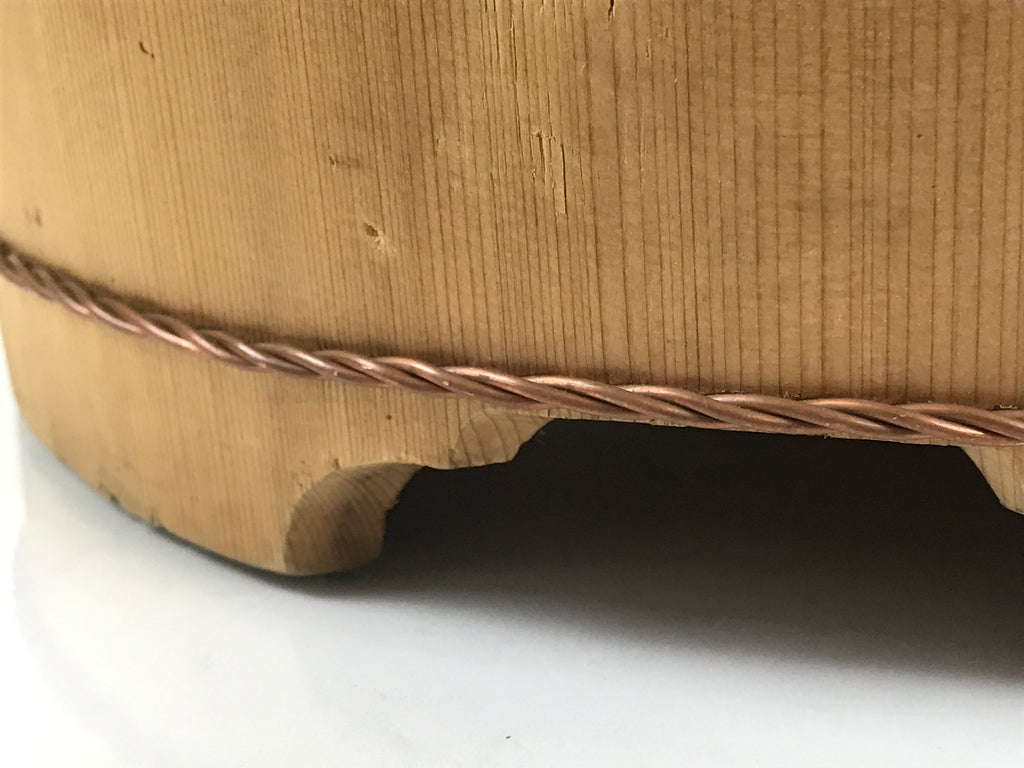 Japanese Large Handcrafted Lidded Wooden Oke Bucket Vtg Water Rice Storage BK59-OT - Wood-chidorivintage.com