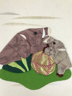 Japanese Shikishi Art Board Oshie Silk Fabric Zodiac Wild Boar Inoshishi A821-AD - Painting-chidorivintage.com