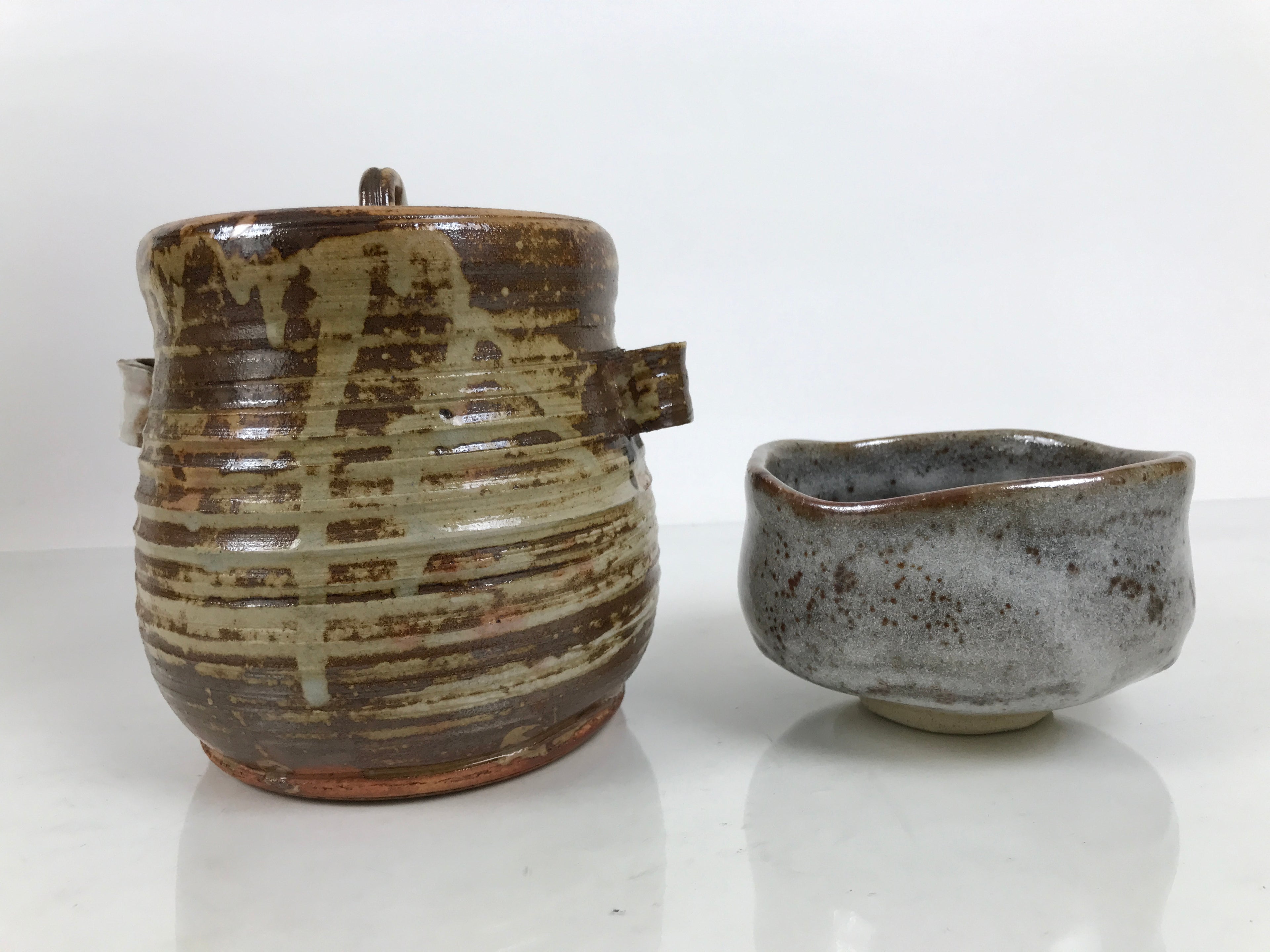 Japanese Tea Ceremony Set Chabako Wooden Box Vtg Pottery Chawan Sado PX817-KT - Tea Ceremony-chidorivintage.com