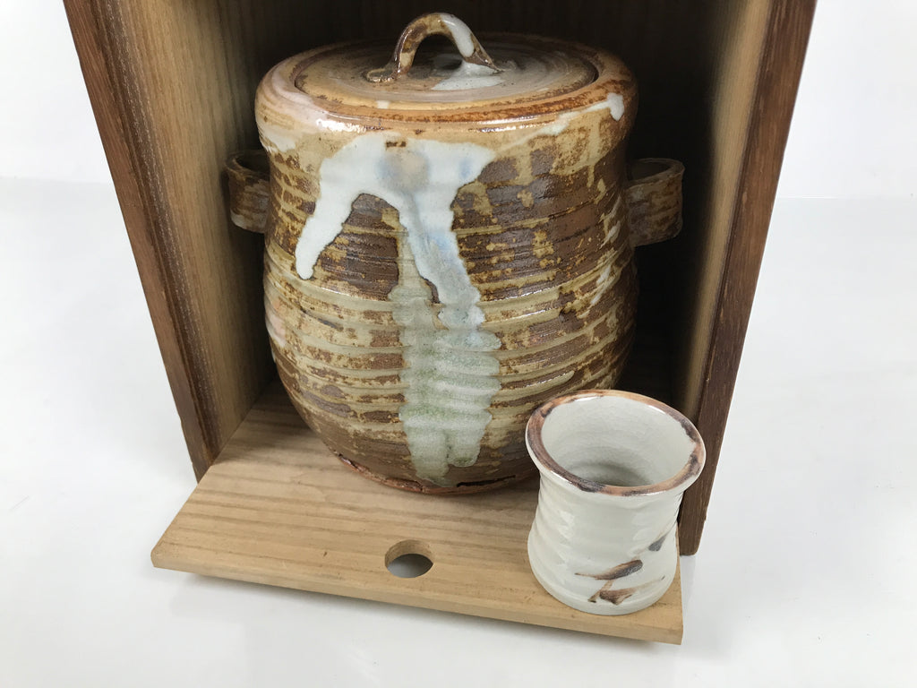 Japanese Tea Ceremony Set Chabako Wooden Box Vtg Pottery Chawan Sado PX817-KT - Tea Ceremony-chidorivintage.com