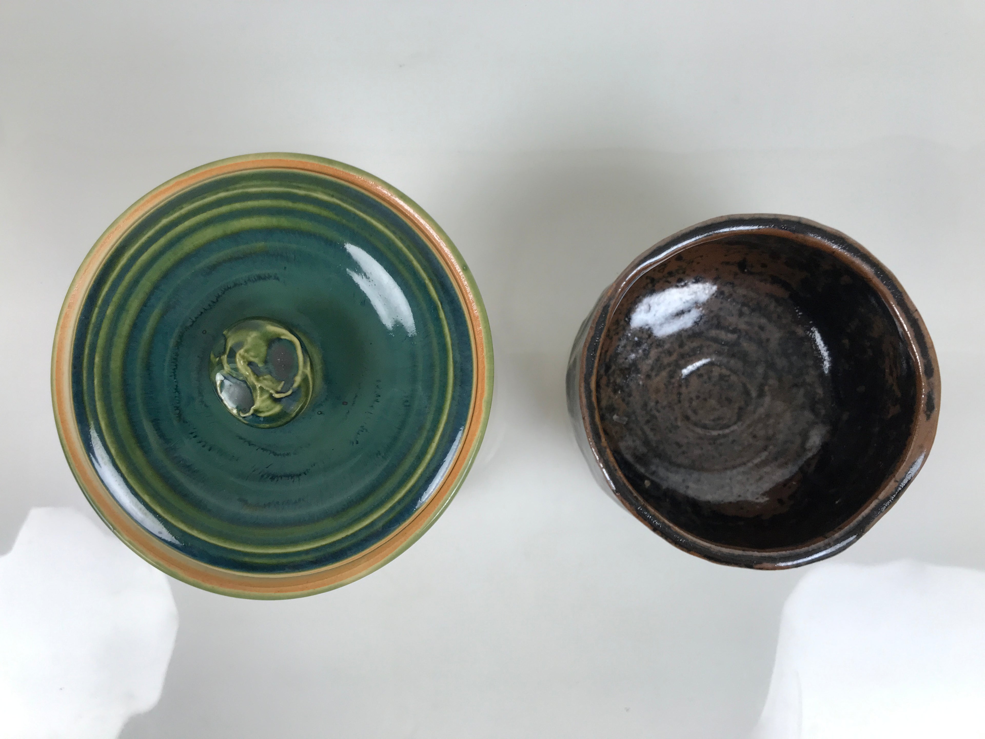 Japanese Tea Ceremony Set Chabako Wooden Box Vtg Pottery Chawan Sado PX818