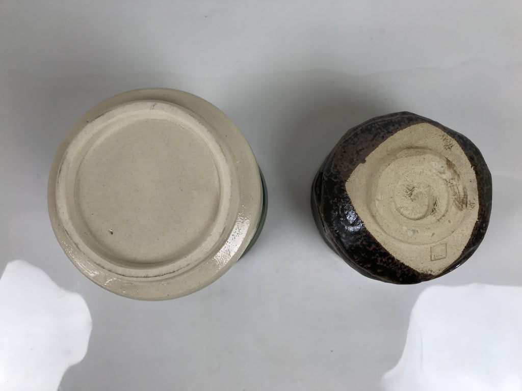 Japanese Tea Ceremony Set Chabako Wooden Box Vtg Pottery Chawan Sado PX818