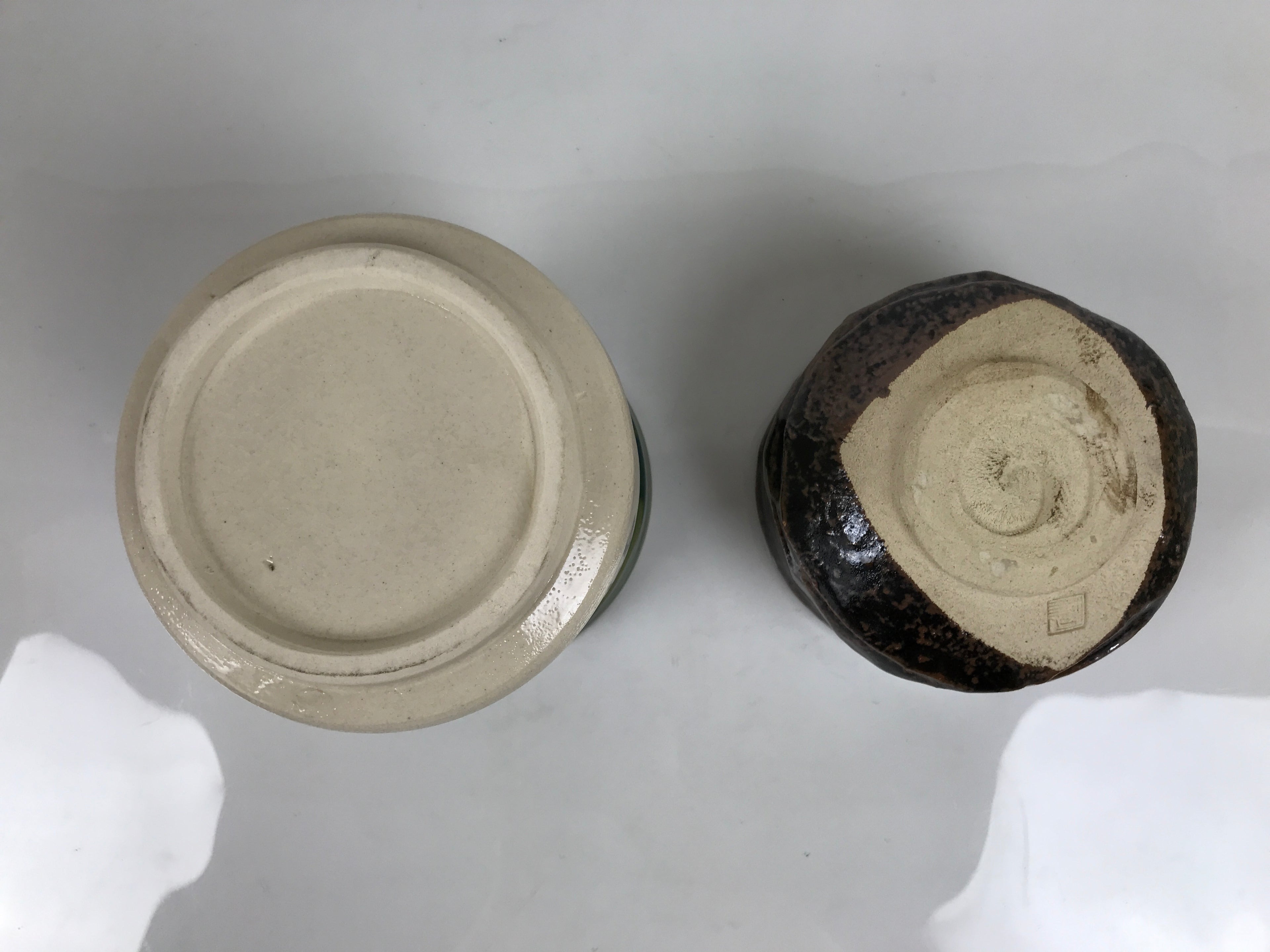 Japanese Tea Ceremony Set Chabako Wooden Box Vtg Pottery Chawan Sado PX818