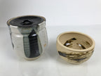 Japanese Tea Ceremony Set Chabako Wooden Box Vtg Pottery Chawan Sado PX819