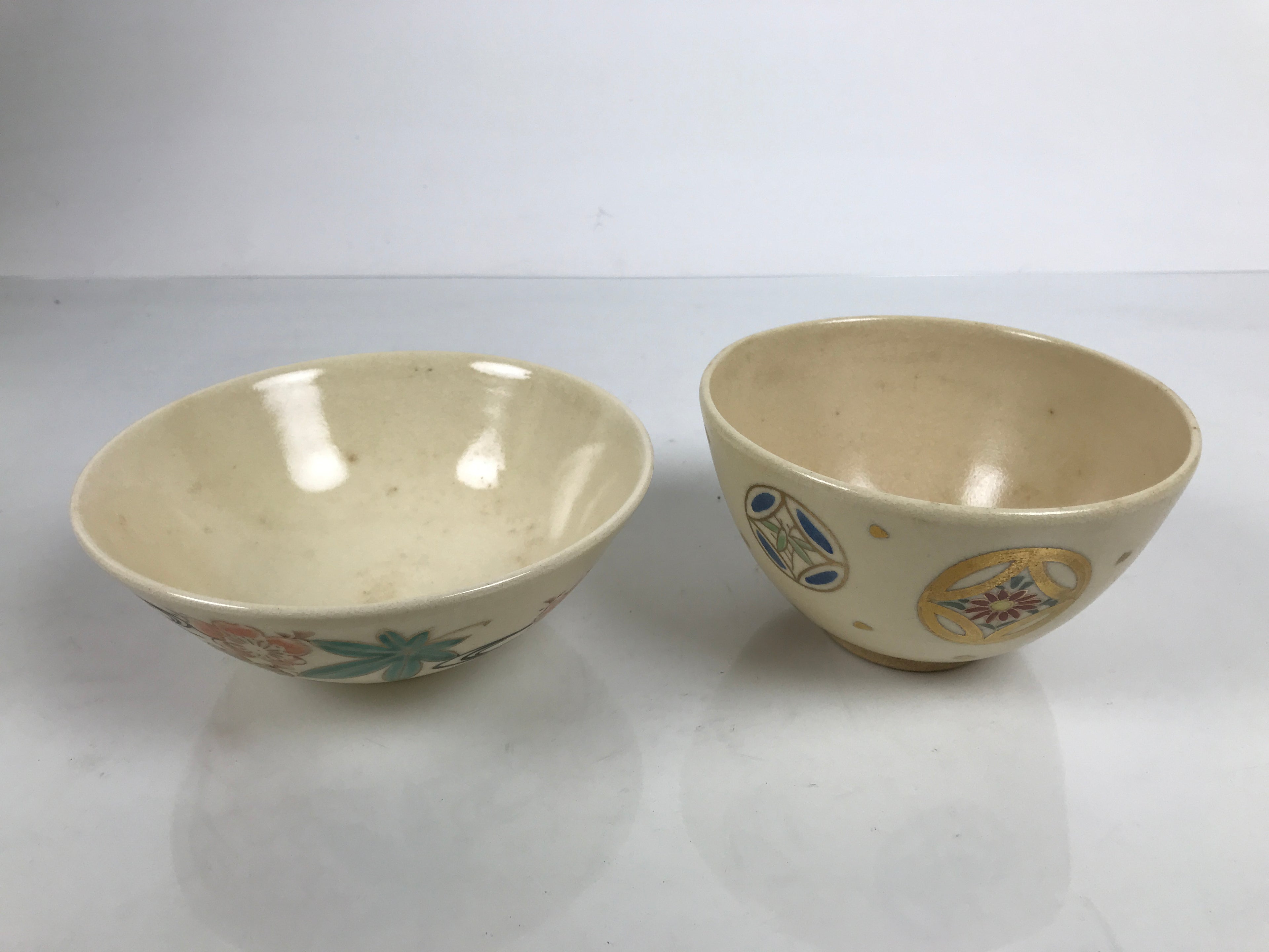 Japanese Tea Ceremony Set Chabako Wooden Box Vtg Pottery Chawan Sado PX819