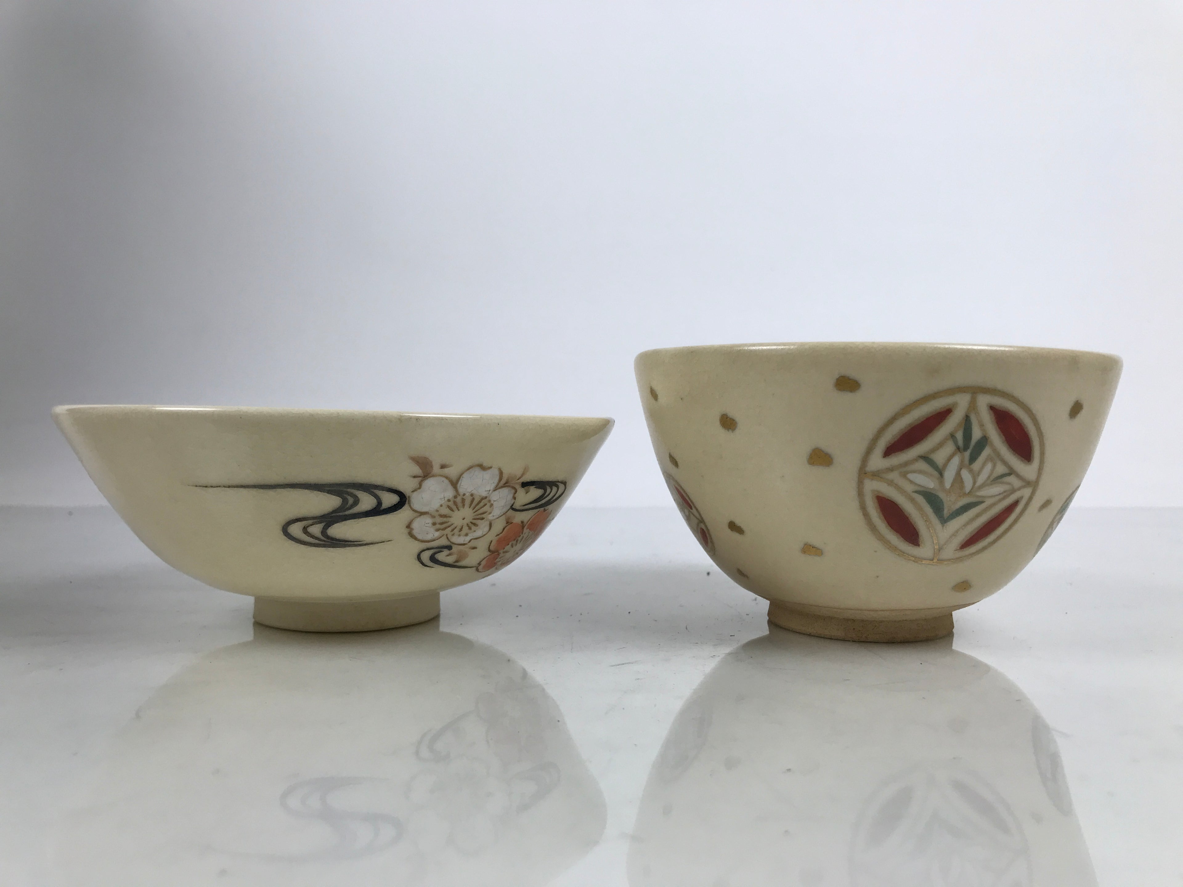 Japanese Tea Ceremony Set Chabako Wooden Box Vtg Pottery Chawan Sado PX819