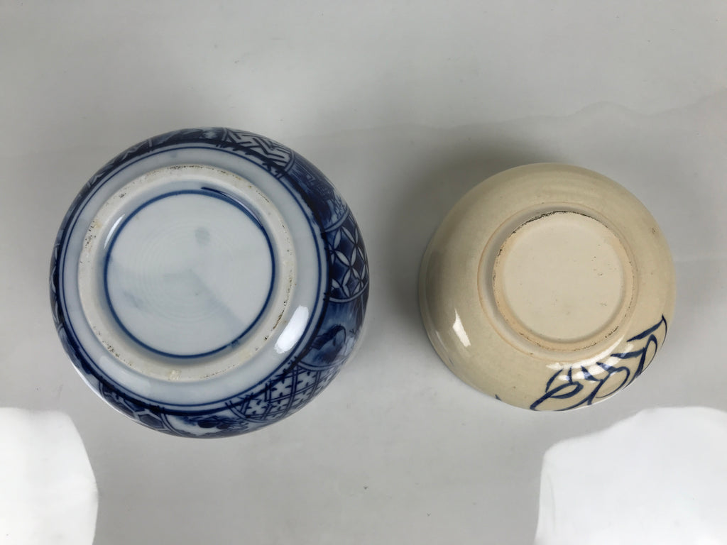 Japanese Tea Ceremony Set Chabako Wooden Box Vtg Pottery Chawan Sado PX820