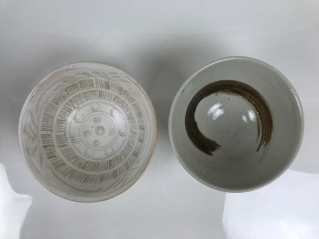 Japanese Tea Ceremony Set Chabako Wooden Box Vtg Pottery Chawan Sado PX820