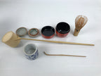 Japanese Tea Ceremony Set Chabako Wooden Box Vtg Pottery Chawan Sado PX820