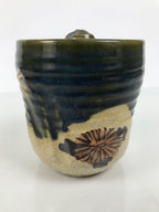 Japanese Oribe Ceramic Mizusashi Water Jar Vtg Pottery Tea Ceremony Pot TG215-KT - Tea Ceremony-chidorivintage.com