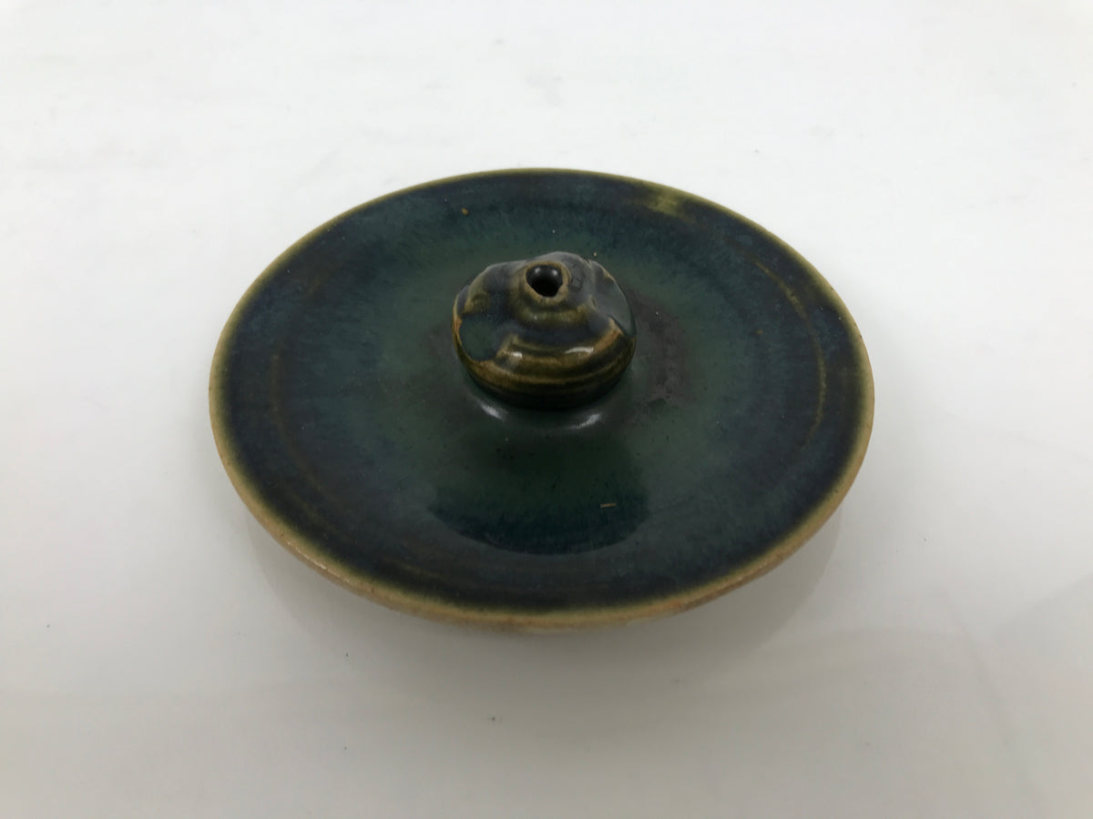 Japanese Oribe Ceramic Mizusashi Water Jar Vtg Pottery Tea Ceremony Pot TG215-KT - Tea Ceremony-chidorivintage.com