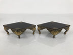 Japanese Lacquer Wood Diamond Mochi Stands Vtg Hina Doll Accessory Makie ID694-AD - Doll-chidorivintage.com