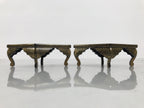 Japanese Lacquer Wood Diamond Mochi Stands Vtg Hina Doll Accessory Makie ID694-AD - Doll-chidorivintage.com