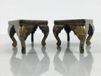 Japanese Lacquer Wood Diamond Mochi Stands Vtg Hina Doll Accessory Makie ID694-AD - Doll-chidorivintage.com
