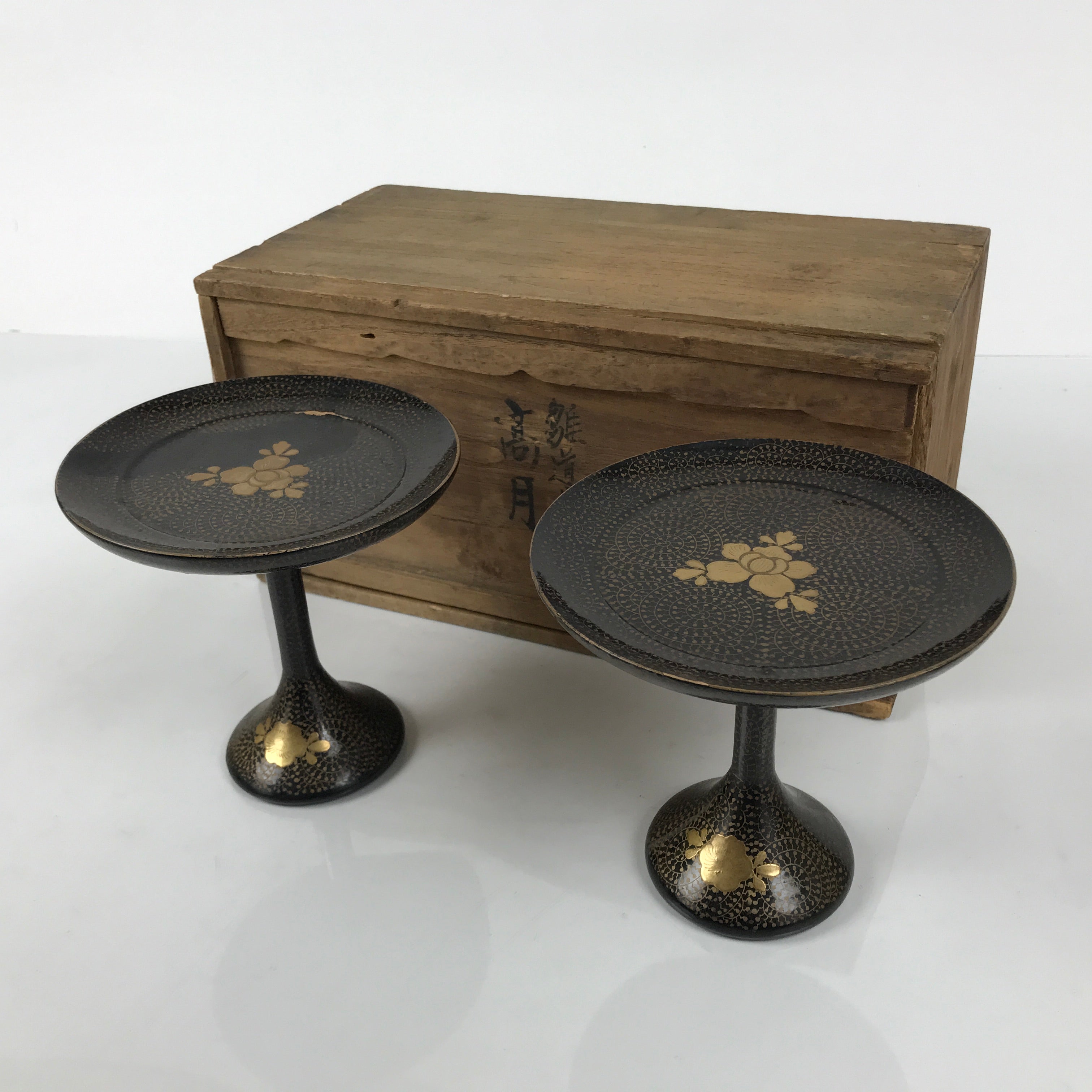 Japanese Lacquer Wood Takatsuki Mochi Stand Set Vtg Hina Doll Furniture ID695-AD - Doll-chidorivintage.com
