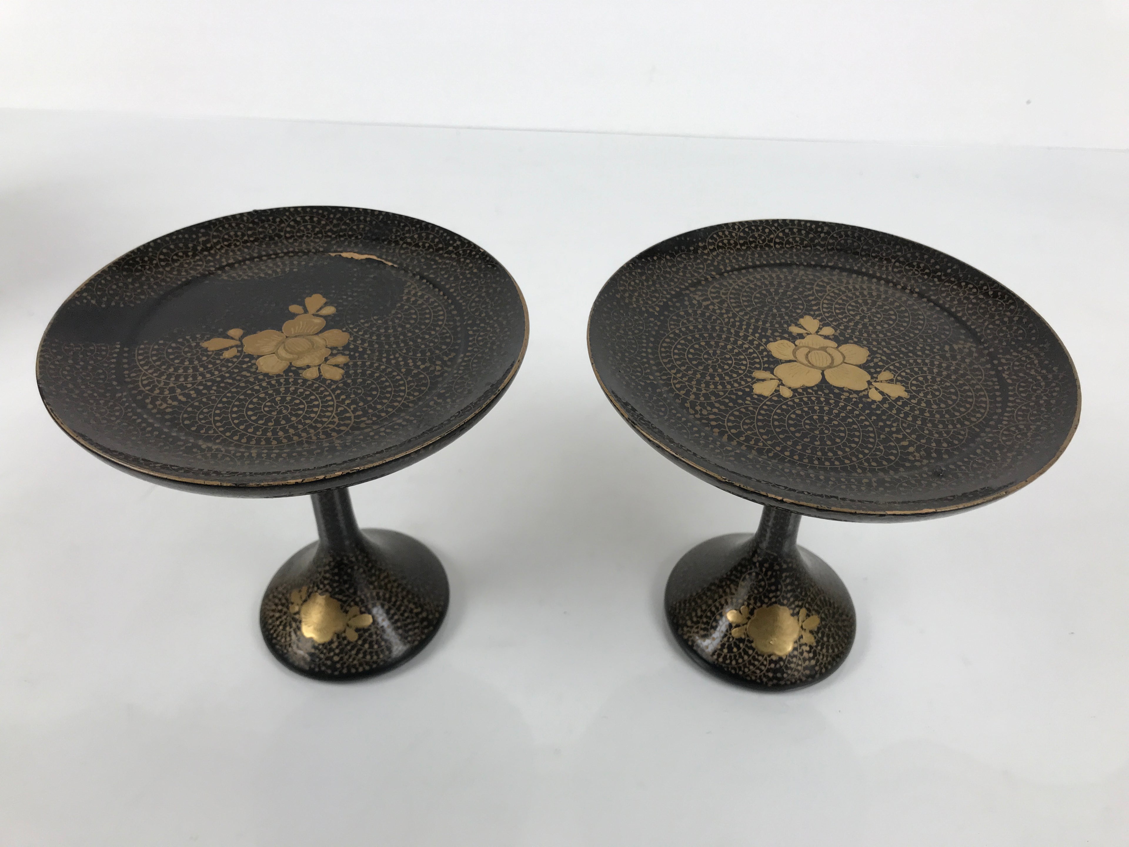 Japanese Lacquer Wood Takatsuki Mochi Stand Set Vtg Hina Doll Furniture ID695-AD - Doll-chidorivintage.com