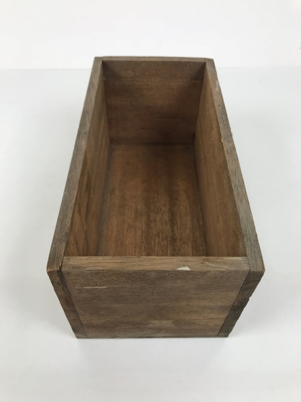 Vintage Japanese Wooden Pottery Storage Box Inside 24.5x11.5x11.5cm Brown X231-FB - Wooden Box-chidorivintage.com