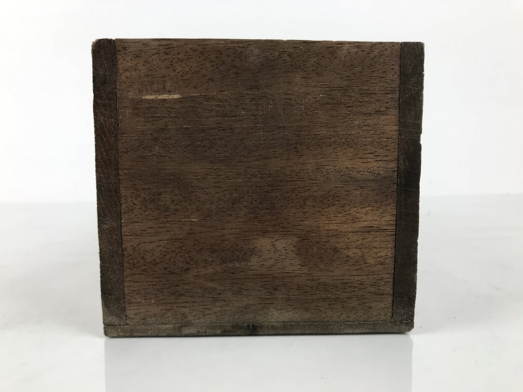 Vintage Japanese Wooden Pottery Storage Box Inside 24.5x11.5x11.5cm Brown X231-FB - Wooden Box-chidorivintage.com