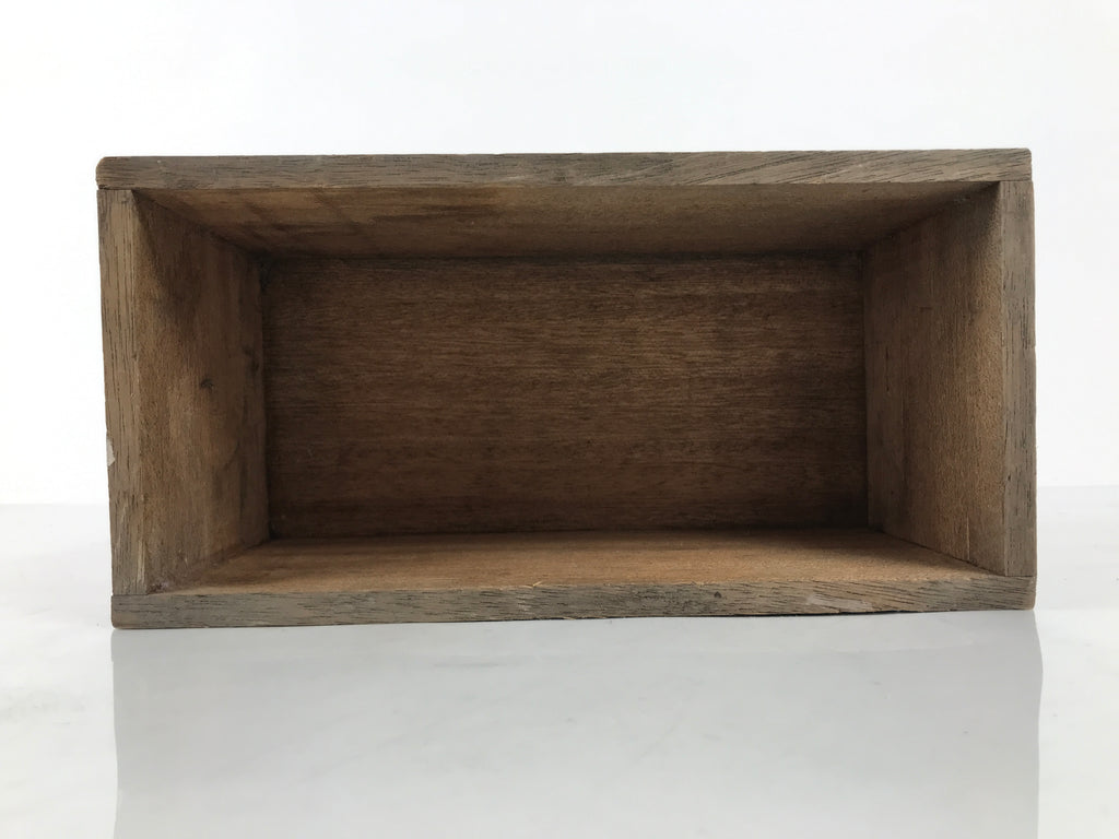 Vintage Japanese Wooden Pottery Storage Box Inside 24.5x11.5x11.5cm Brown X231-FB - Wooden Box-chidorivintage.com