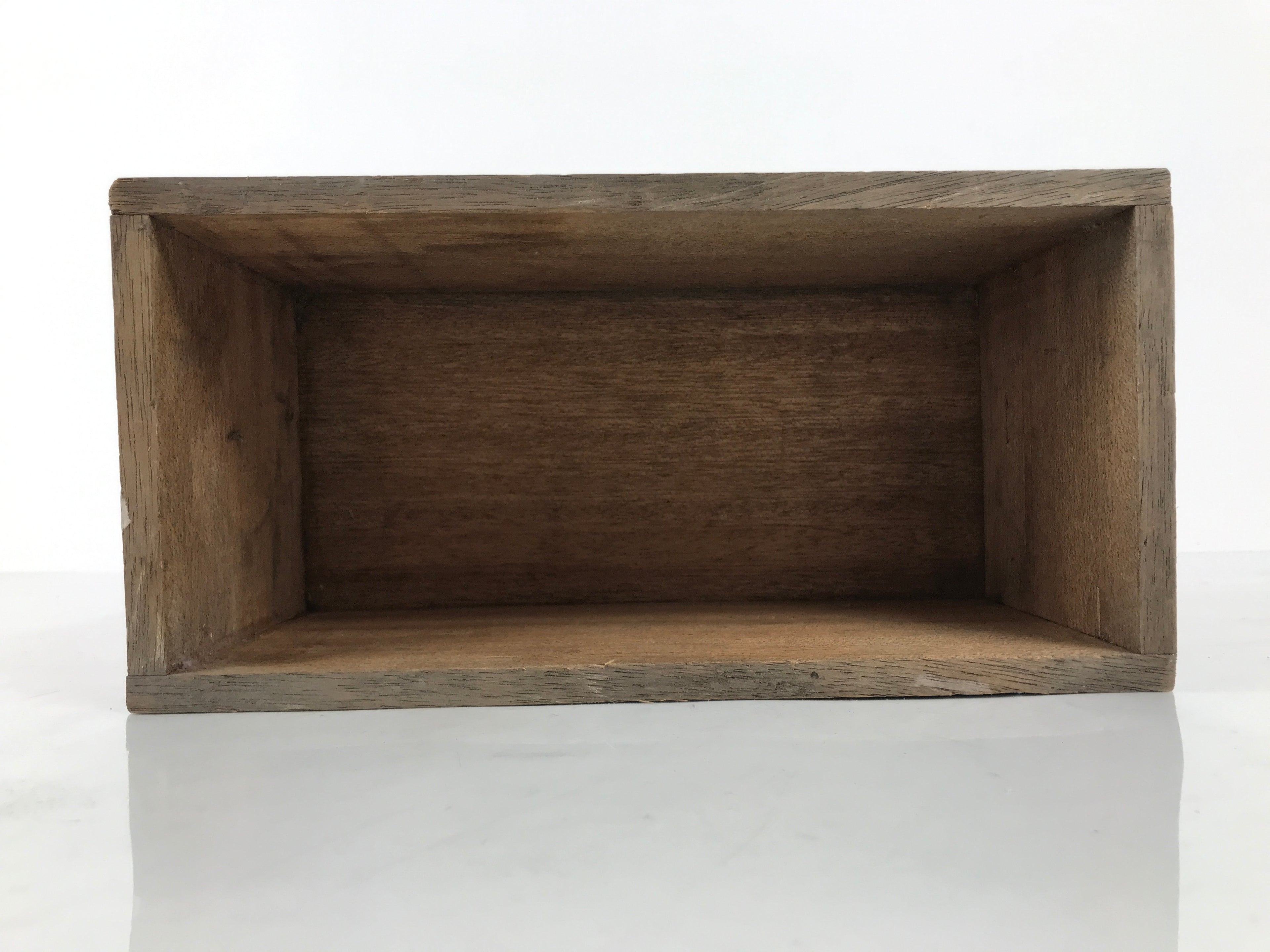 Vintage Japanese Wooden Pottery Storage Box Inside 24.5x11.5x11.5cm Brown X231-FB - Wooden Box-chidorivintage.com