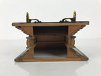 Japanese Buddhist Altar Lacquer Wood Shumidan Part Vtg Flower Black Gold BP42-OT - Buddhist-chidorivintage.com