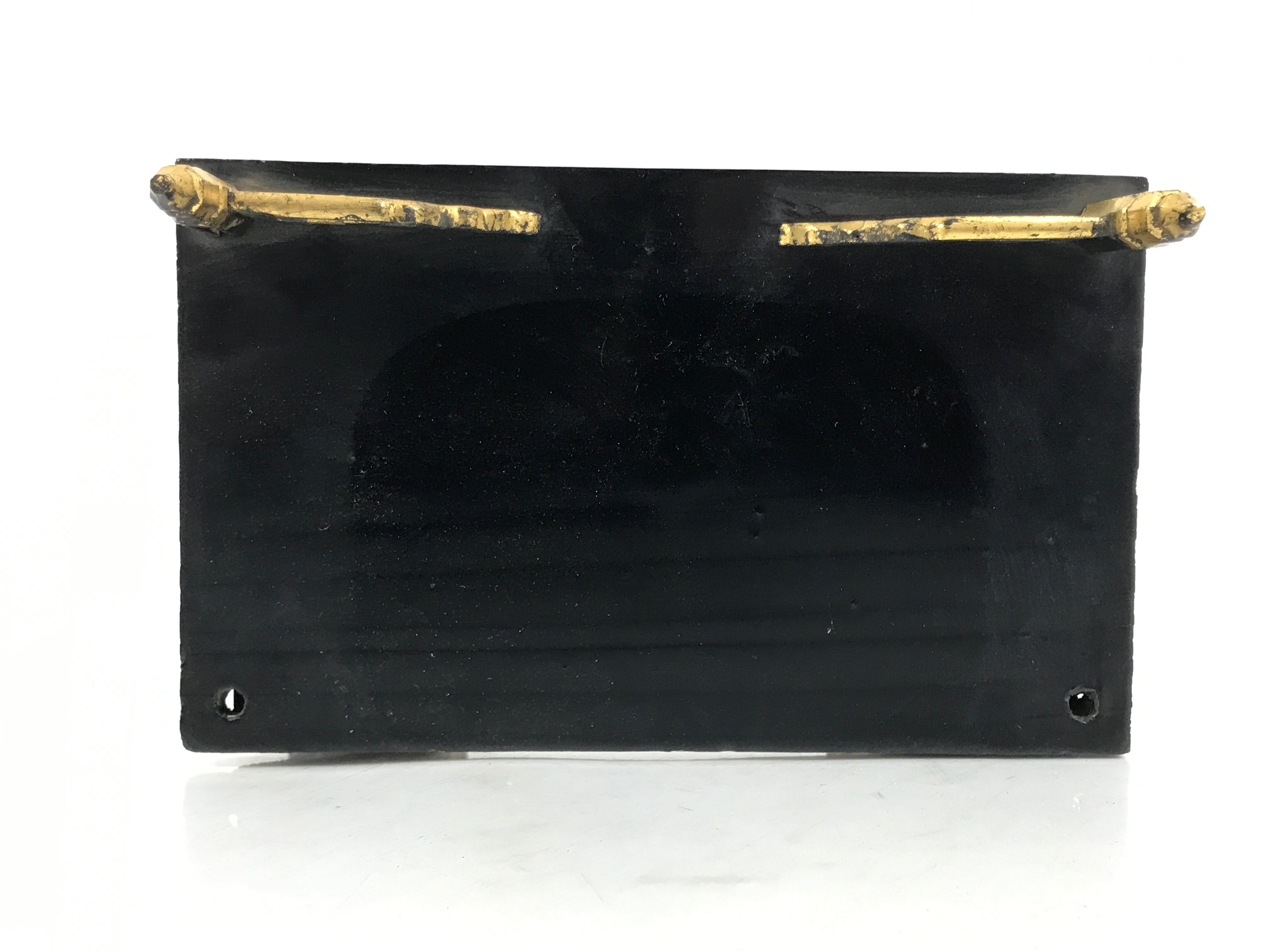 Japanese Buddhist Altar Lacquer Wood Shumidan Part Vtg Flower Black Gold BP42-OT - Buddhist-chidorivintage.com