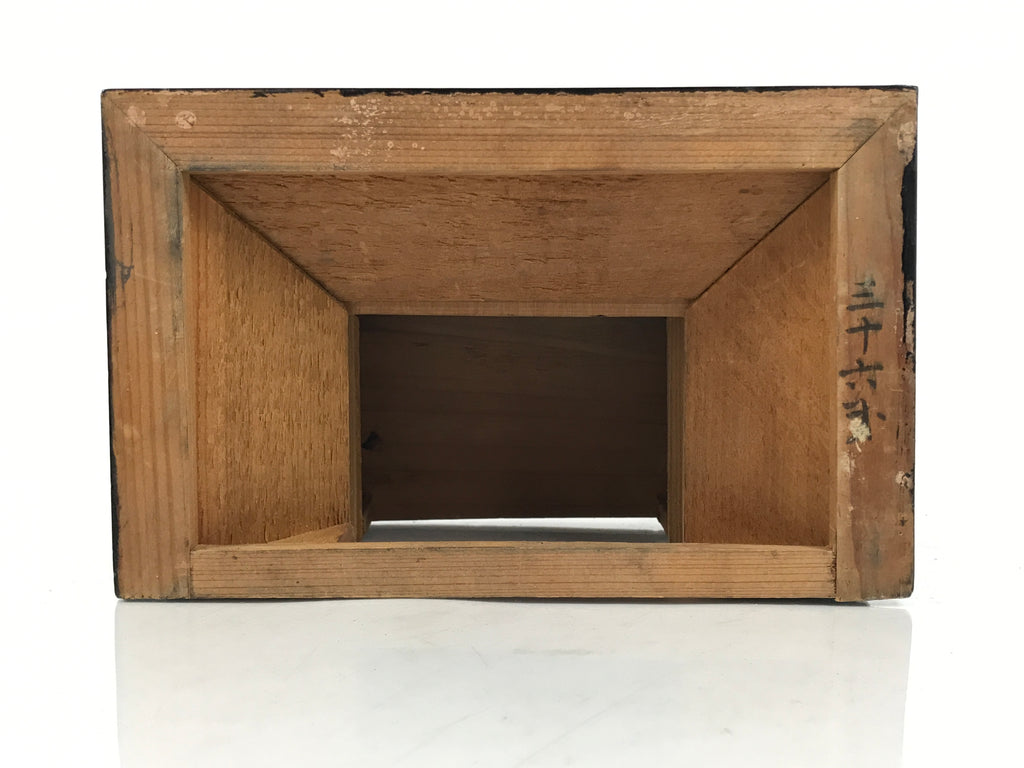 Japanese Buddhist Altar Lacquer Wood Shumidan Part Vtg Flower Black Gold BP42-OT - Buddhist-chidorivintage.com