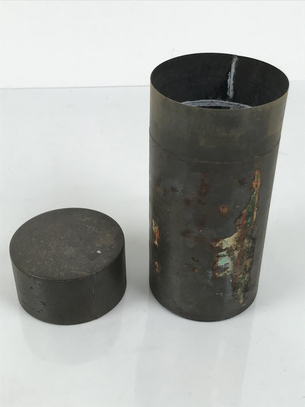 Japanese Steel Metal Lidded Tea Leaf Storage Canister Vtg Souvenir Can JK948-OT - Misc-chidorivintage.com