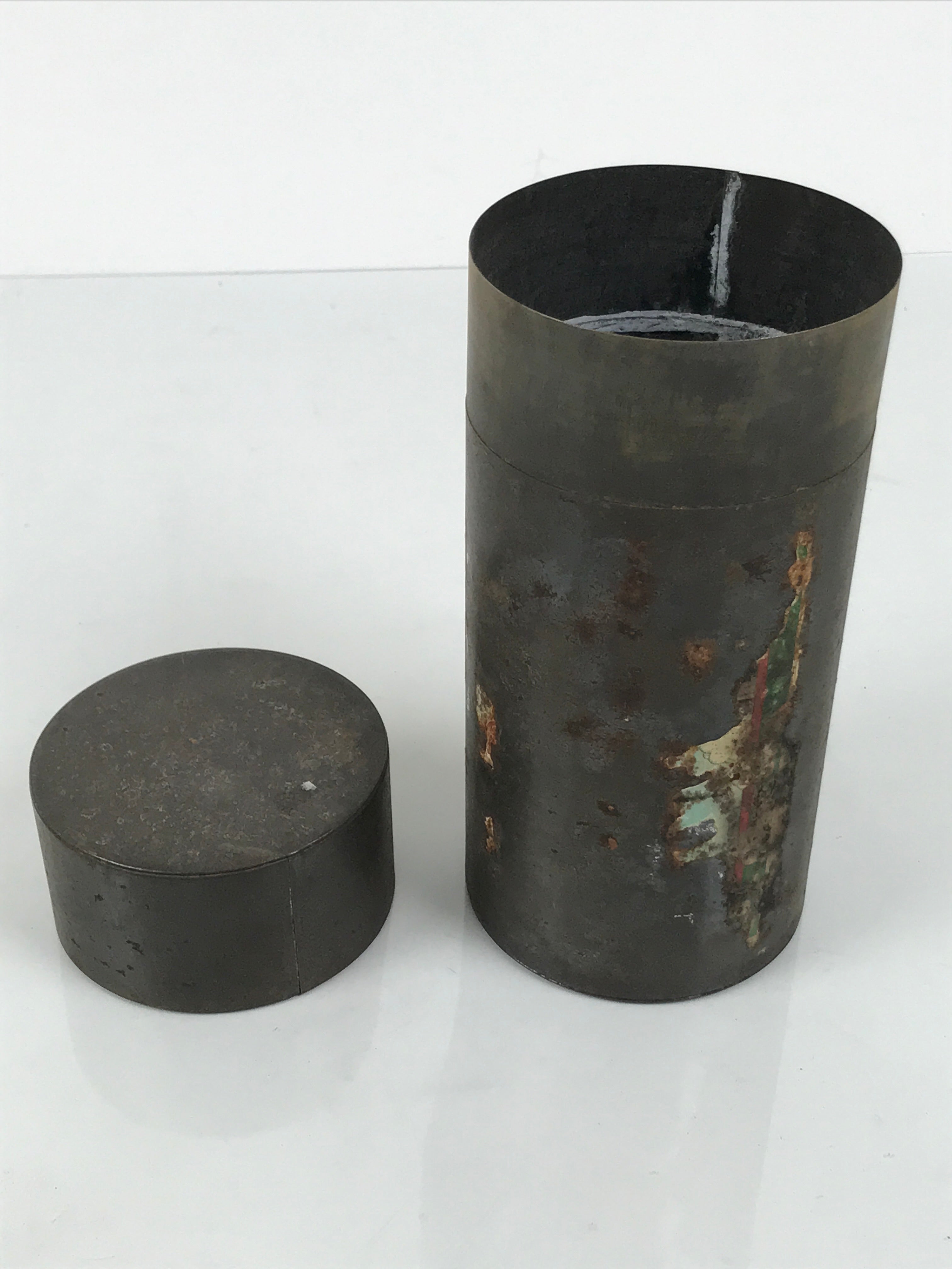 Japanese Steel Metal Lidded Tea Leaf Storage Canister Vtg Souvenir Can JK948-OT - Misc-chidorivintage.com
