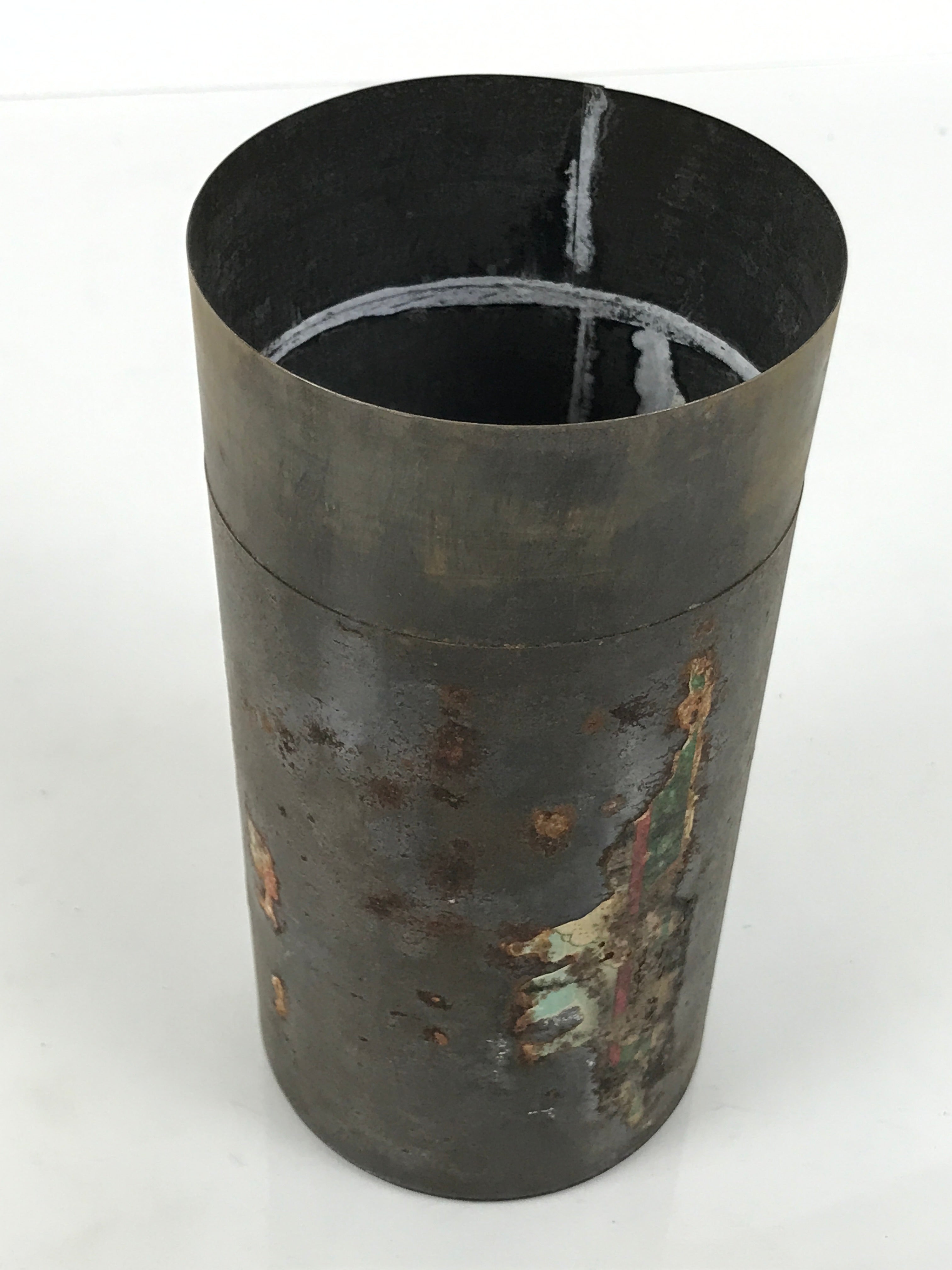 Japanese Steel Metal Lidded Tea Leaf Storage Canister Vtg Souvenir Can JK948-OT - Misc-chidorivintage.com