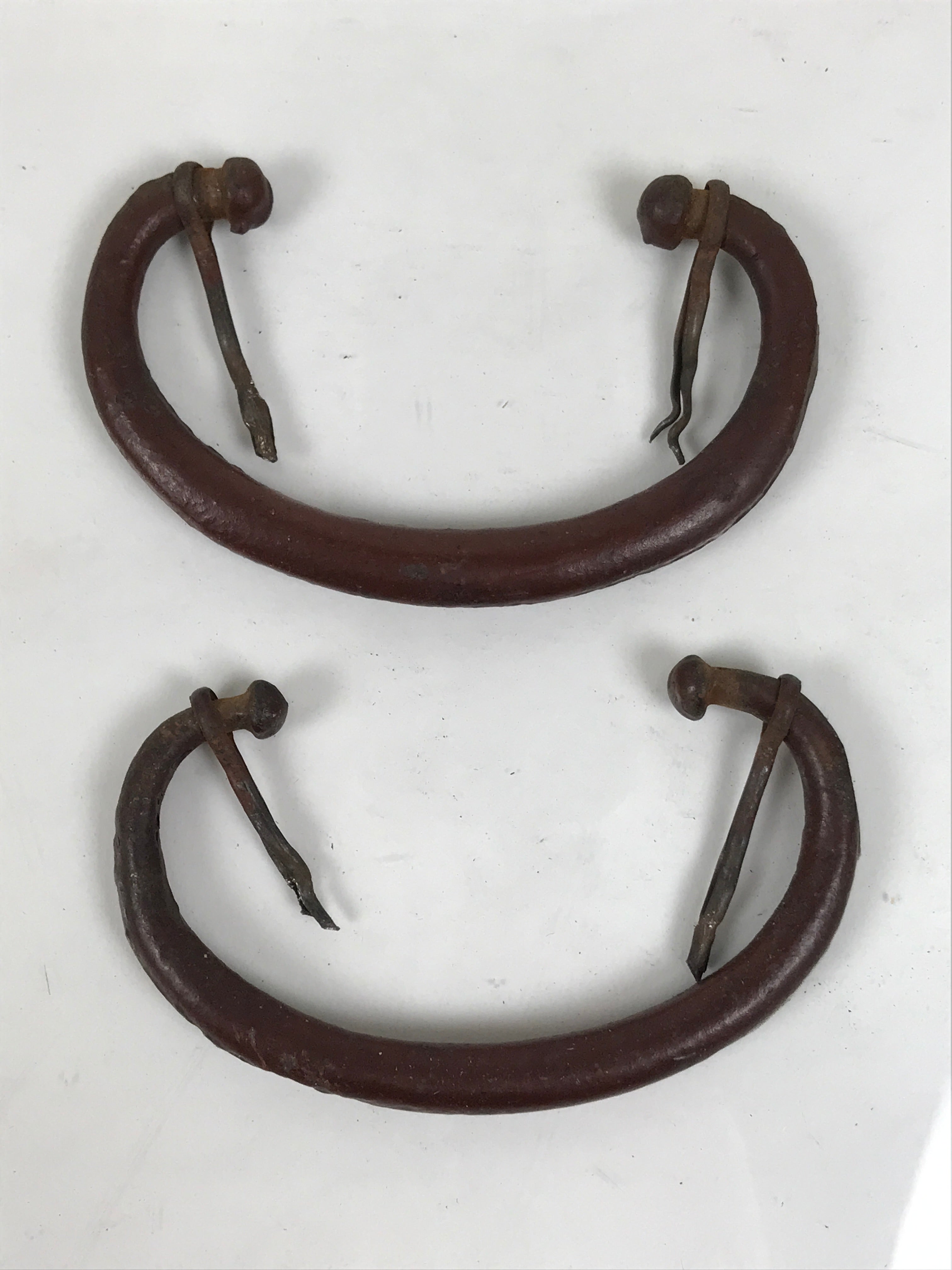Antique Japanese Iron Tansu Chest Handle Drawer Furniture Hardware 2pc JK949-OT - Misc-chidorivintage.com