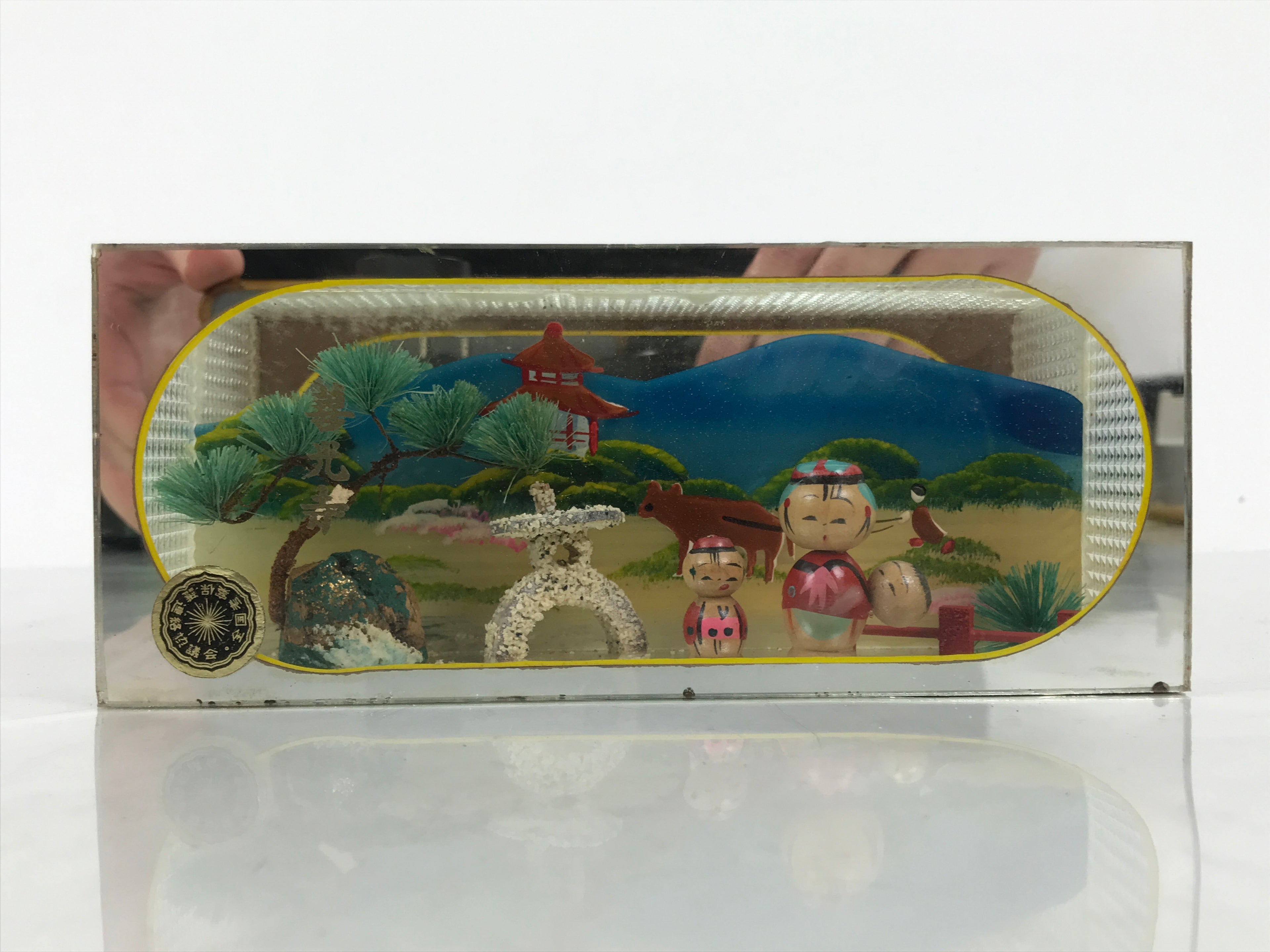 Japanese Kokeshi Doll Figurine Glass Case Display Souvenir Zenkoji Temple ST117-AD - Figurines-chidorivintage.com