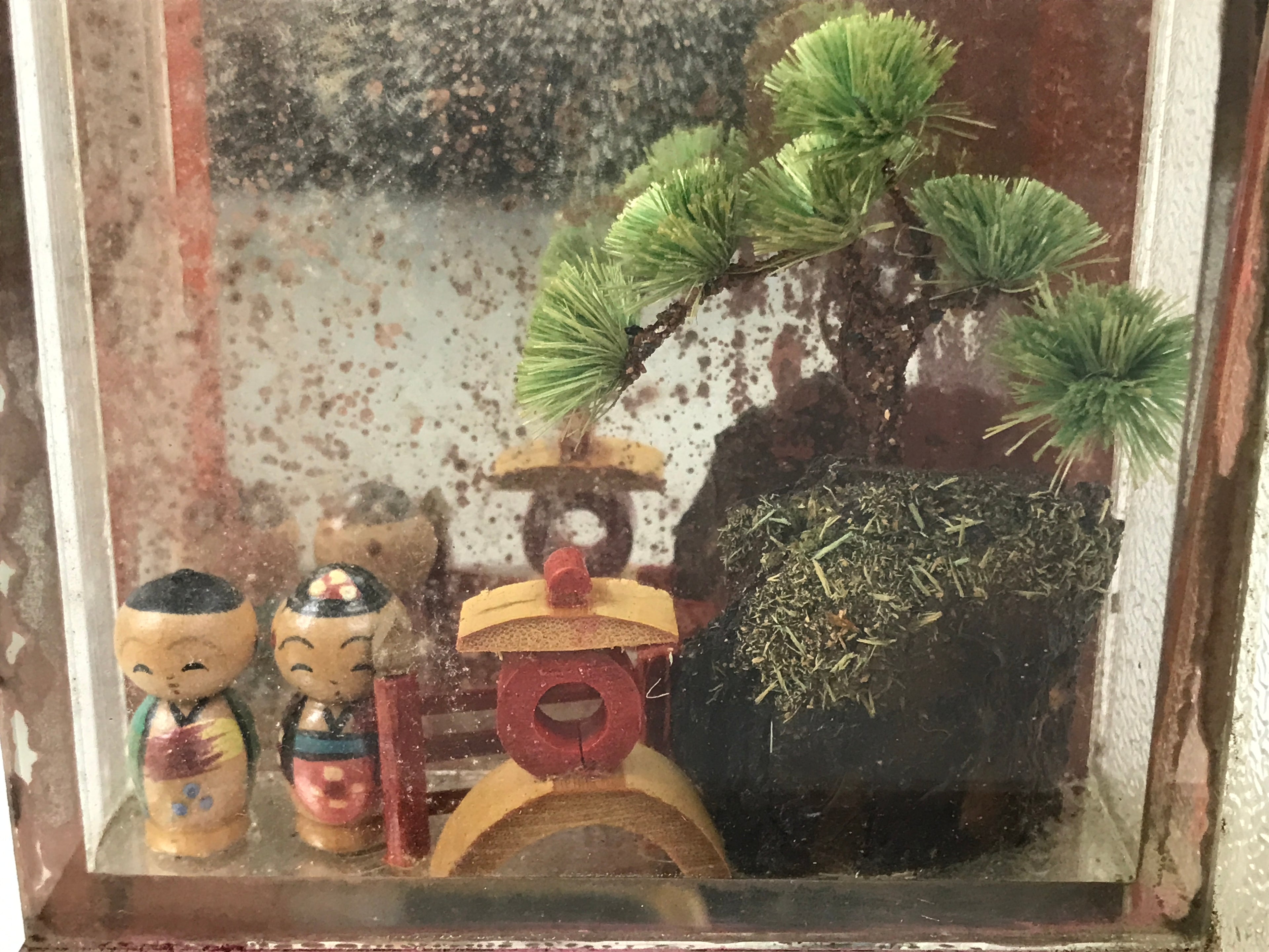 Japanese Kokeshi Doll Figurine Glass Case Display Vtg Pen Holder Souvenir ST115-AD - Figurines-chidorivintage.com