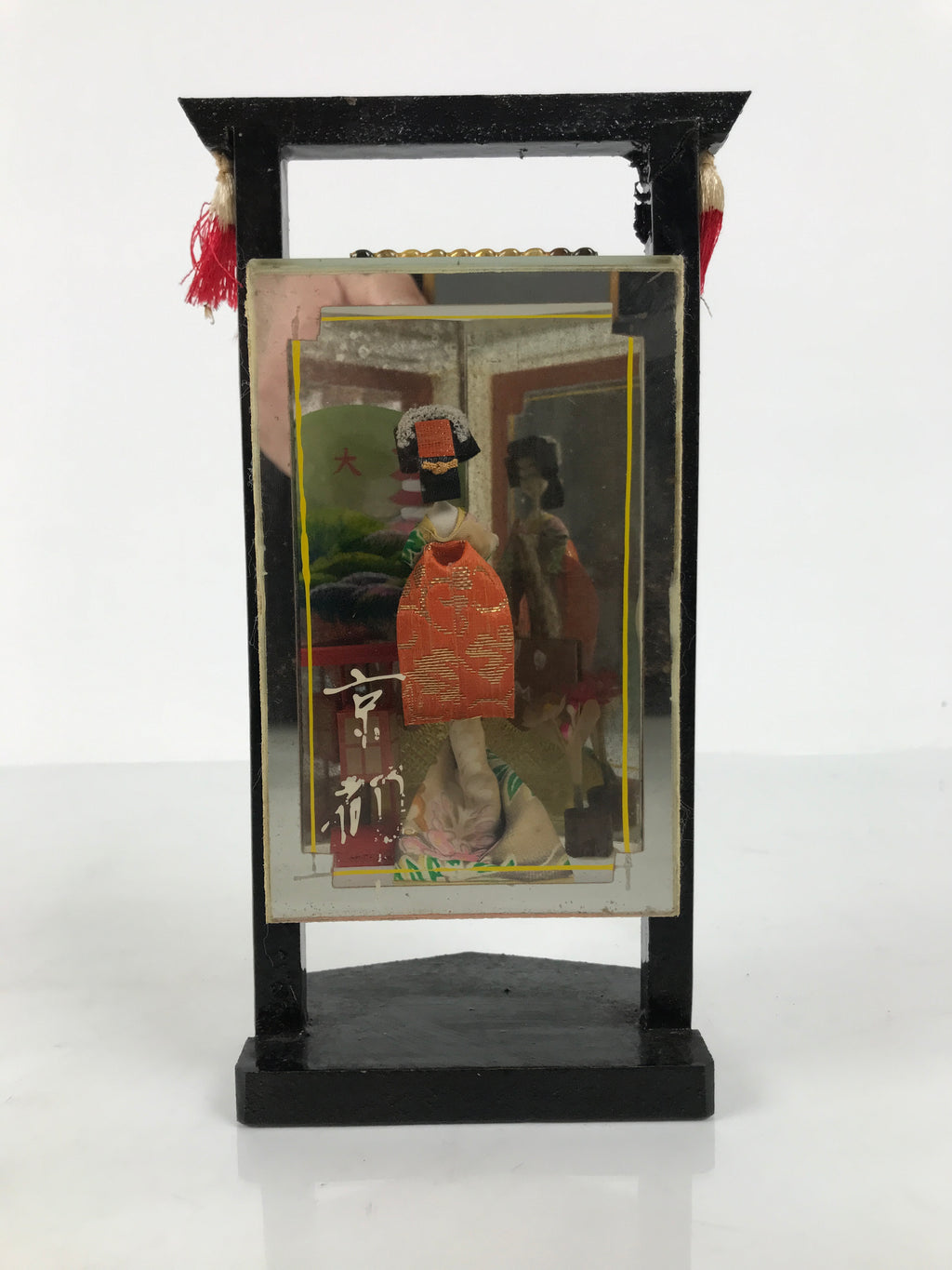 Japanese Geisha Doll Figurine Glass Case Display Vtg Kyoto Souvenir Ningyo ST111-AD - Figurines-chidorivintage.com