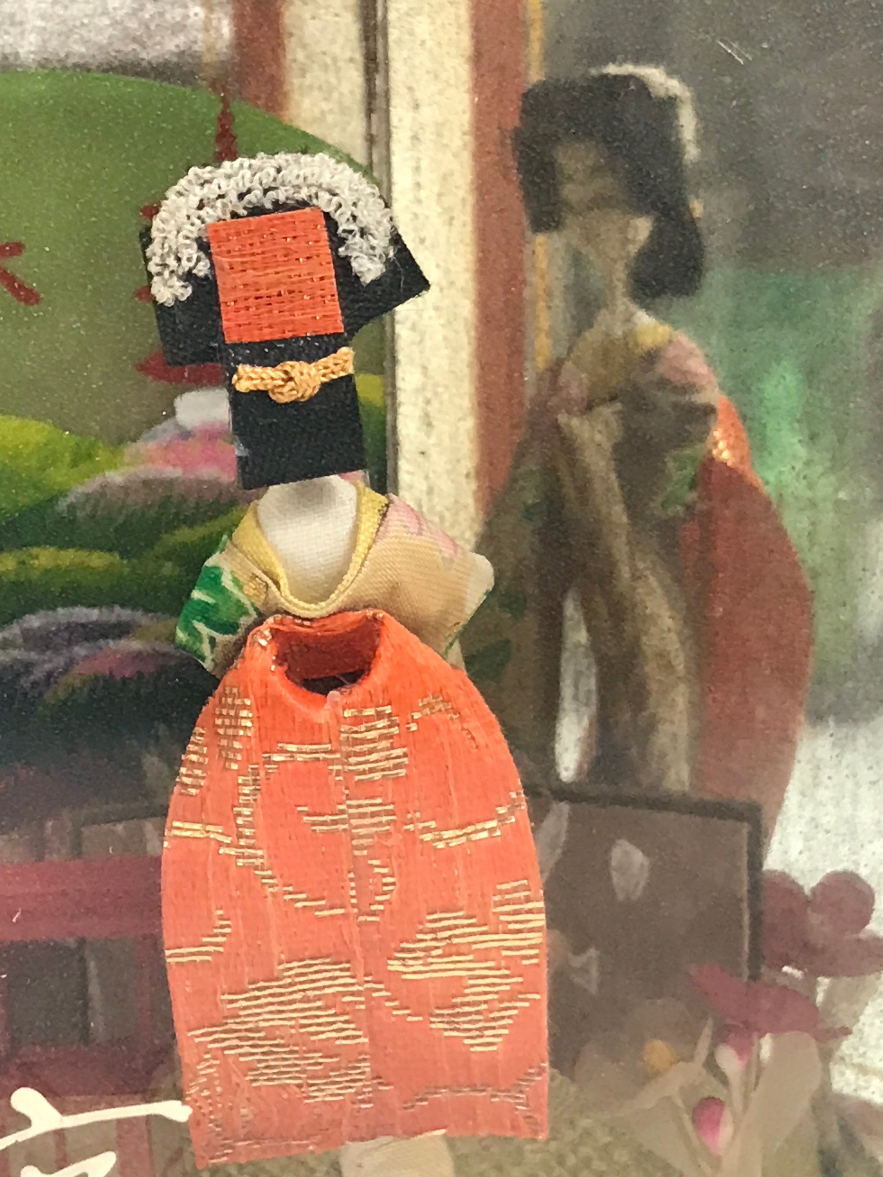 Japanese Geisha Doll Figurine Glass Case Display Vtg Kyoto Souvenir Ningyo ST111-AD - Figurines-chidorivintage.com