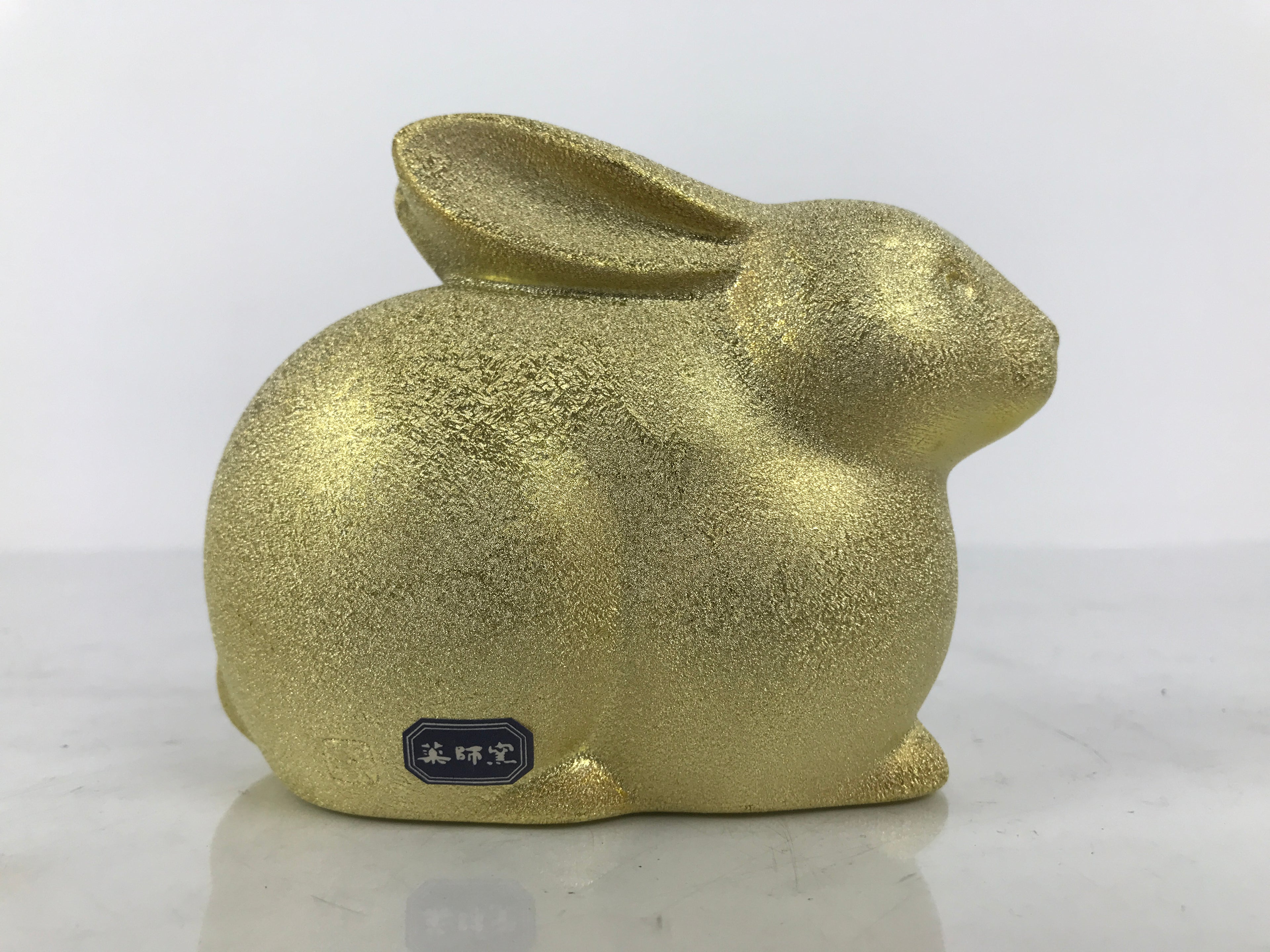 Japanese Clay Figurine Zodiac Rabbit Vtg Lucky Charm Doll Statue Gold ST119-AD - Figurine-chidorivintage.com