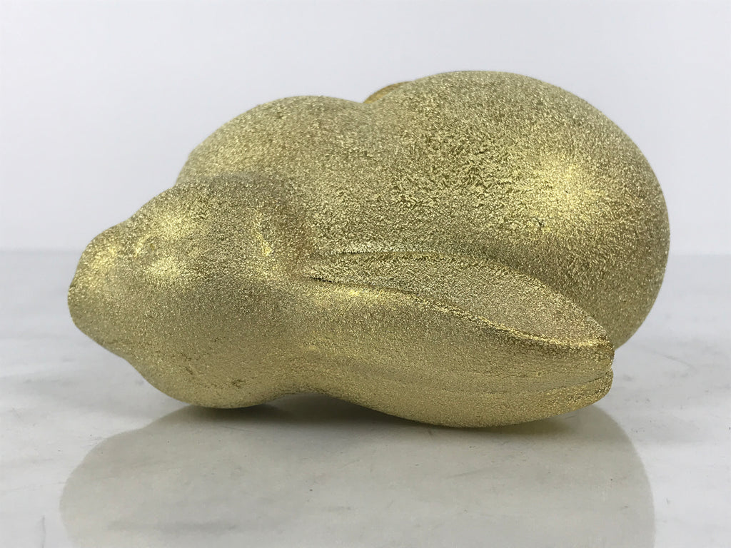 Japanese Clay Figurine Zodiac Rabbit Vtg Lucky Charm Doll Statue Gold ST119-AD - Figurine-chidorivintage.com