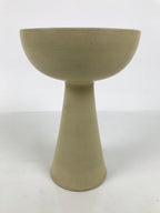 Japanese Ceramic Suiban Flower Vase Vtg Pottery Ikebana Arrangement Beige Y634-KT - Vase-chidorivintage.com