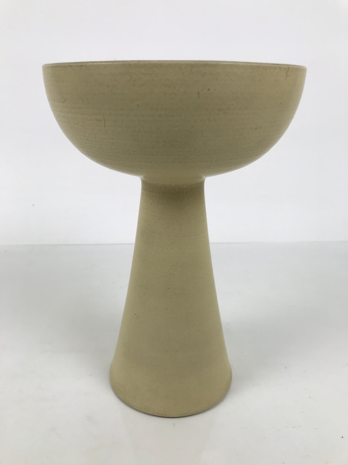 Japanese Ceramic Suiban Flower Vase Vtg Pottery Ikebana Arrangement Beige Y634-KT - Vase-chidorivintage.com