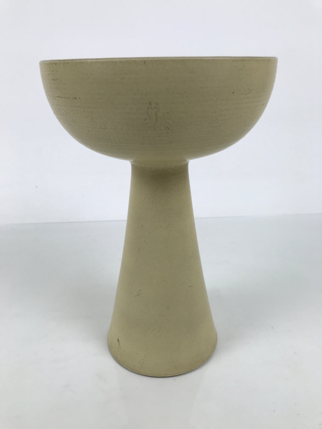 Japanese Ceramic Suiban Flower Vase Vtg Pottery Ikebana Arrangement Beige Y634-KT - Vase-chidorivintage.com